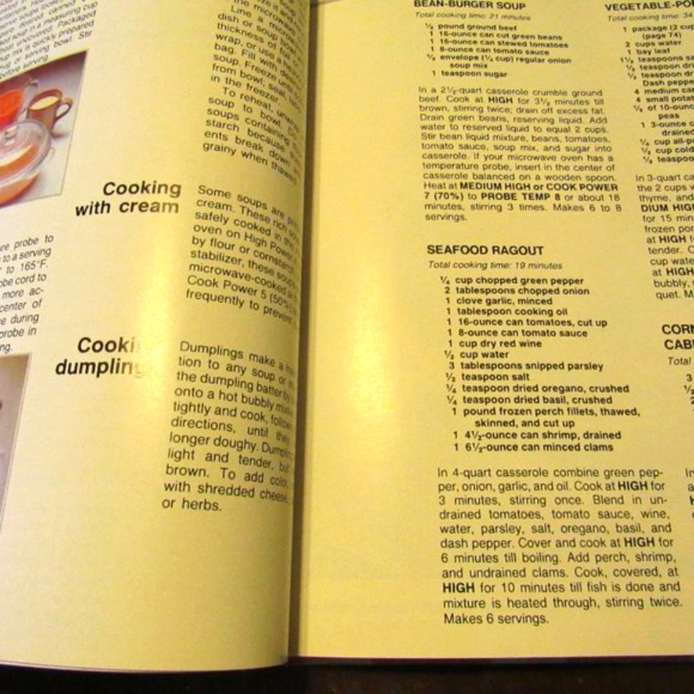 🥦🍄🟫🌽 Vintage RARE "Whirlpool Micro Menus" Cookbook - HC - Picture 8 of 12